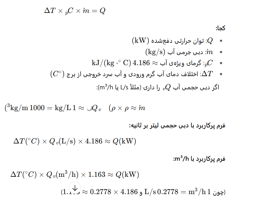 فرمول پایه از سمت آب